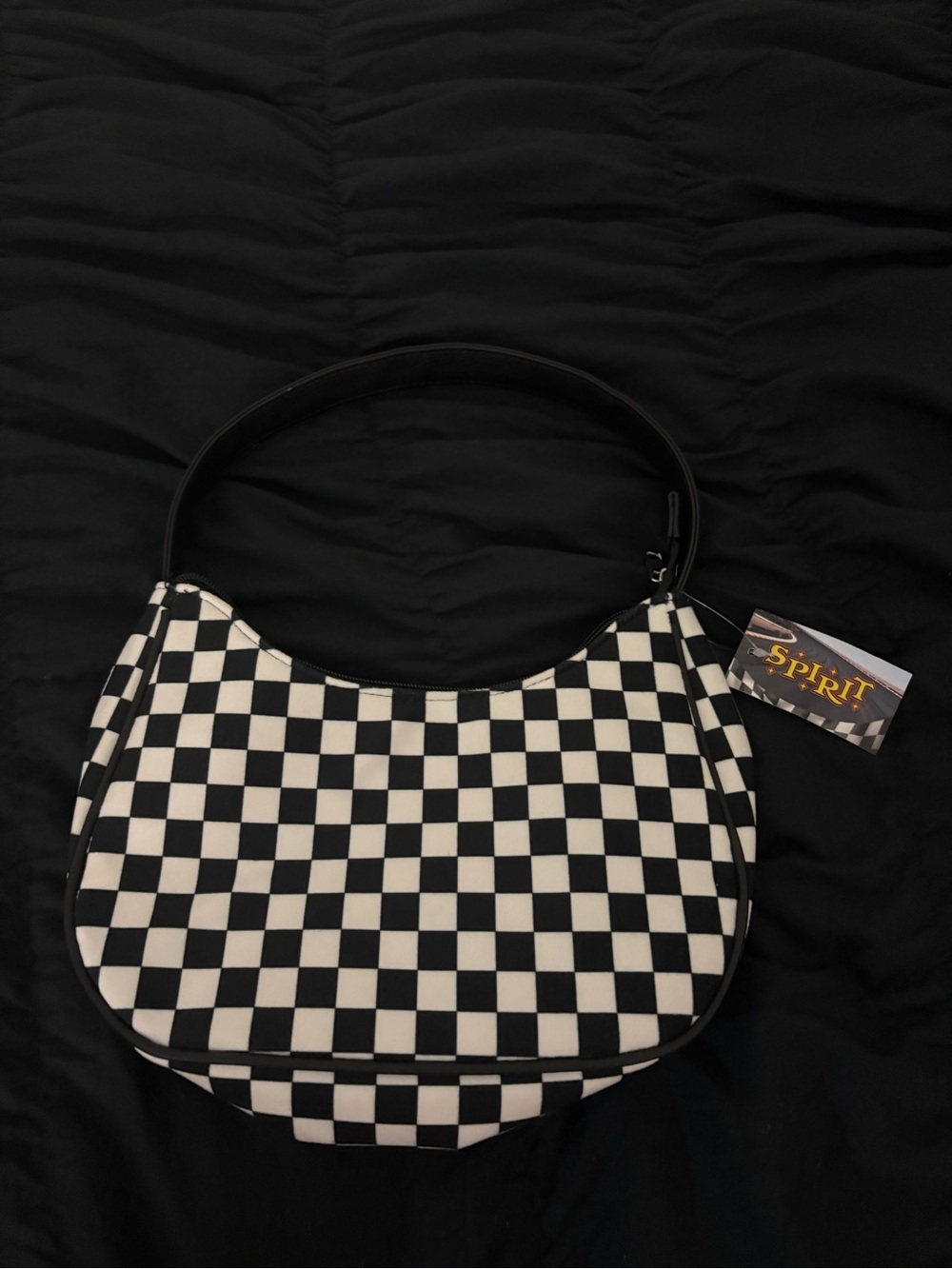 Spirit Checkerboard Shoulder Bag - Black & White - Picture 4 of 4